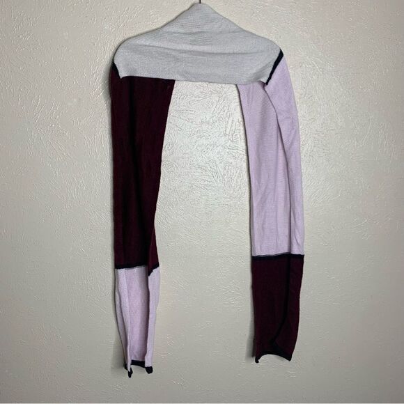 Kate Spade Mondrian Colorblock Knit Scarf pink burgundy - Picture 4 of 10